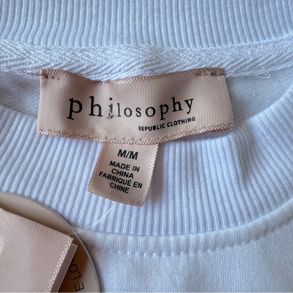 Philosophy “Santa Baby” Holiday white crewneck sweatshirt size medium NWT - Picture 4 of 6